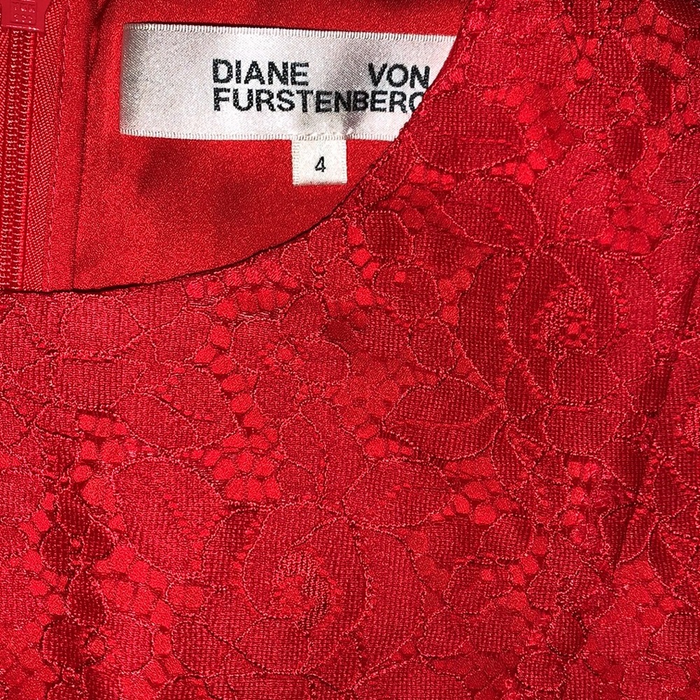 Beautiful red floral lace overlay dress! - Picture 3 of 10